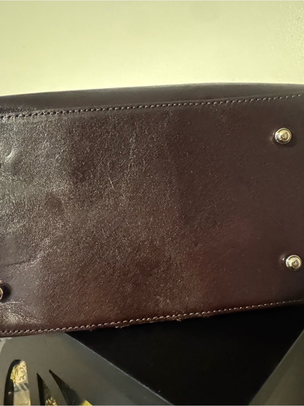 Brahmin Carla Dark Brown Leather Shoulder Bag with Snake-Print Accent - Picture 7 of 8